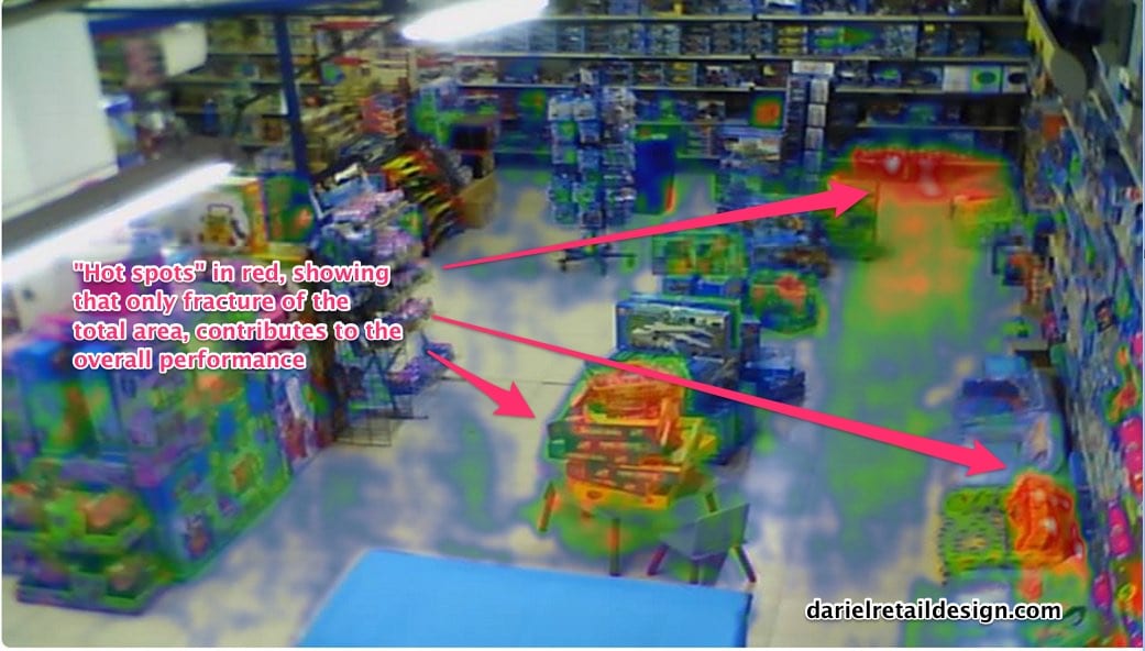 retail instore traffic hotspot map